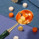 Wood Handle Sealing Wax Spoon Wax Bead Tablet Melting Spoons (Dark Green) Newly