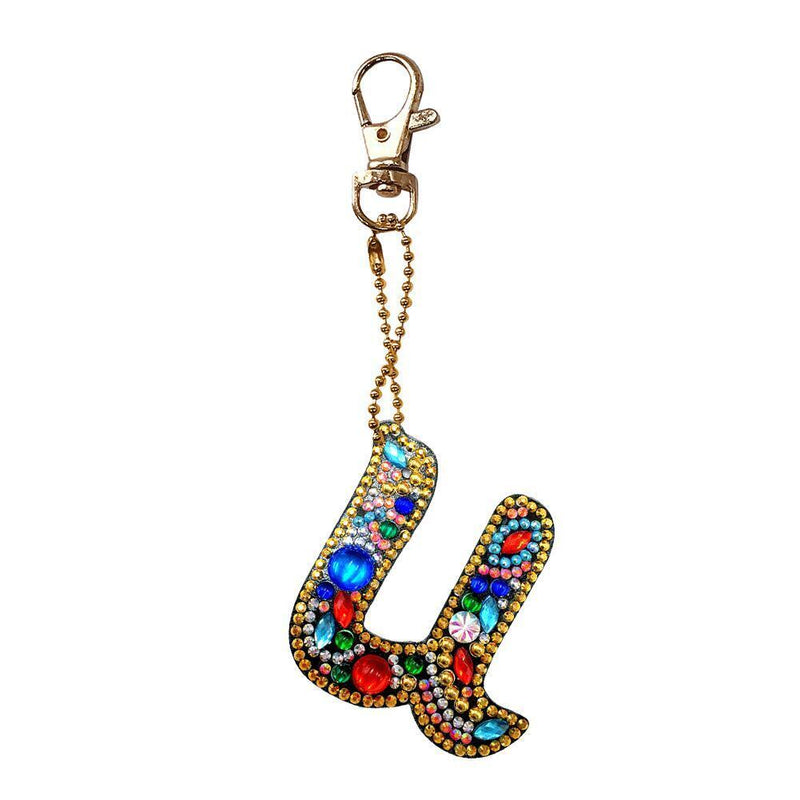 DIY Key Chain Diamond Painting Letters Women Bag Keyring Pendant Gift (U) Newly