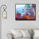 DIY Painting By Numbers Kit Hand Painted Castle Wall Art Craft Living Room Decor