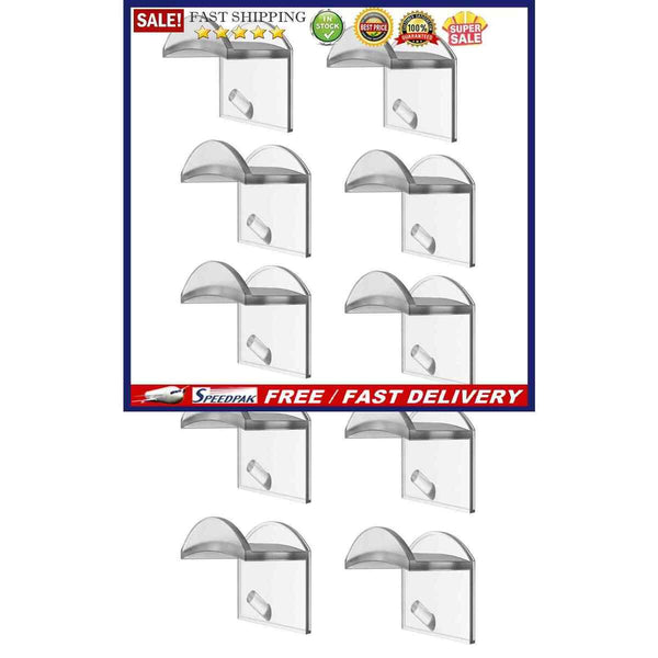 10pcs Adhesive Hat Hooks for Wall - Transparent Baseball Caps Hangers for D