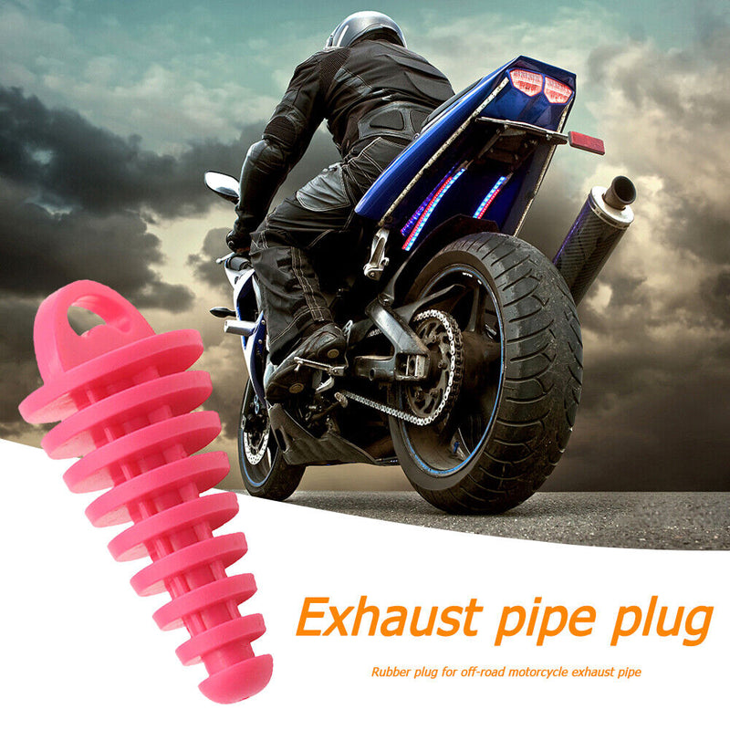 Motorcycle Exhaust Pipe Air-bleeder Plug Muffler Wash Plug Small (Pink) Newly