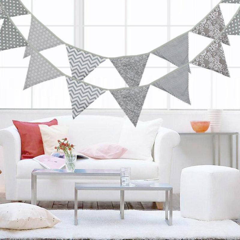 12-sides 3.2m Pennant Bunting Banners Triangular Flags Baby Birthday Decor