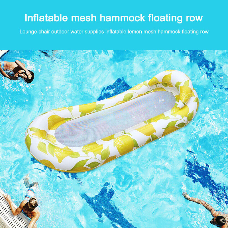 Inflatable Pool Lounger Float Hammock Floatie Swimming Pool Tanning Lounge Newly
