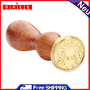 vanpower seal stamp, retro brass head stamp with wooden handle, invitations to
