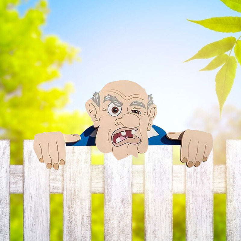 Garden Illustration Fence Decoration Wood Nozy Old Man/Lady Courtyard Art Decor