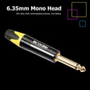6.35mm Mono Male Plug Connector DIY Soldering Plug for Microphone (Black)