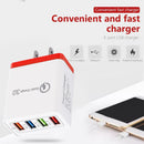 4 USB Travel Wall Charger 3A Fast Charging Charger US Plug Adapter (Red) Newly