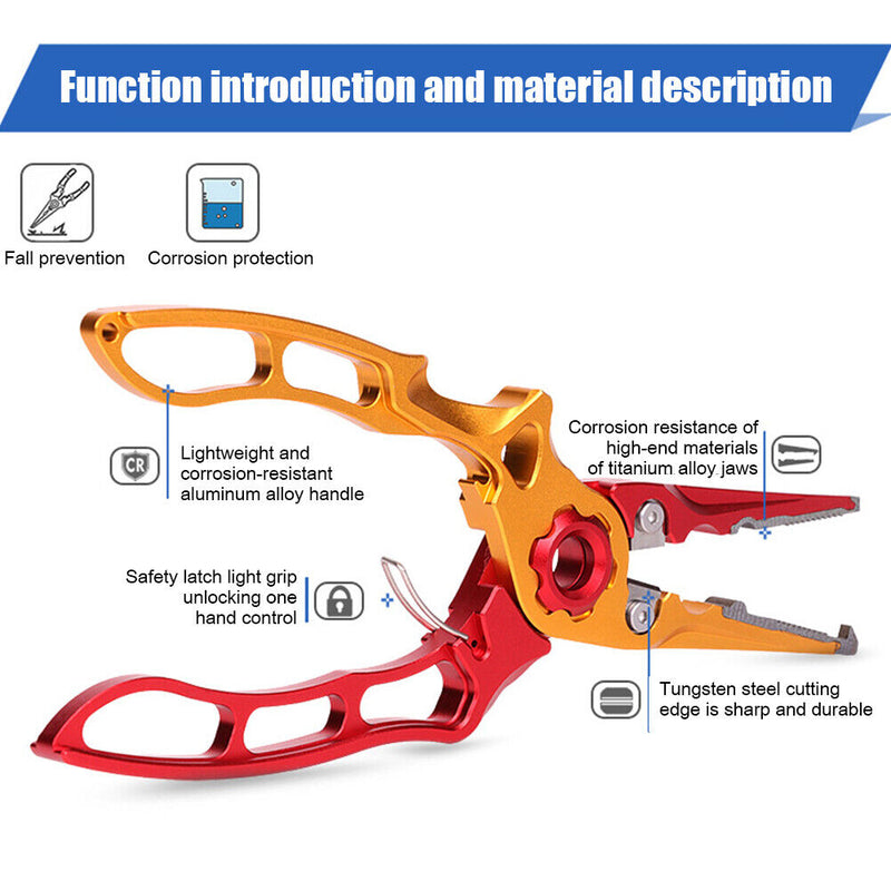 Multifunctional Fishing Pliers Split Ring Line Lures Cutter Hook Remover Tongs