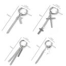 Hip-hop Style Cross Chain European and American Men's Earrings Tassel Earrings