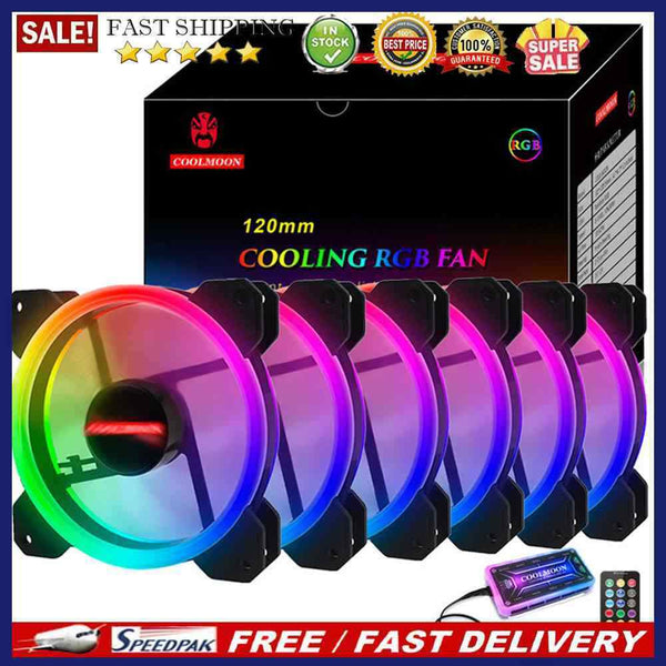 COOLMOON 12cm RGB Cooling Fan Quiet PC Case Cooler for Desktop Computer Chassis