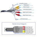 20Pin Plug to 6x 3.5mm RCA Female Car Stereo Adapter Cable Wiring Harness