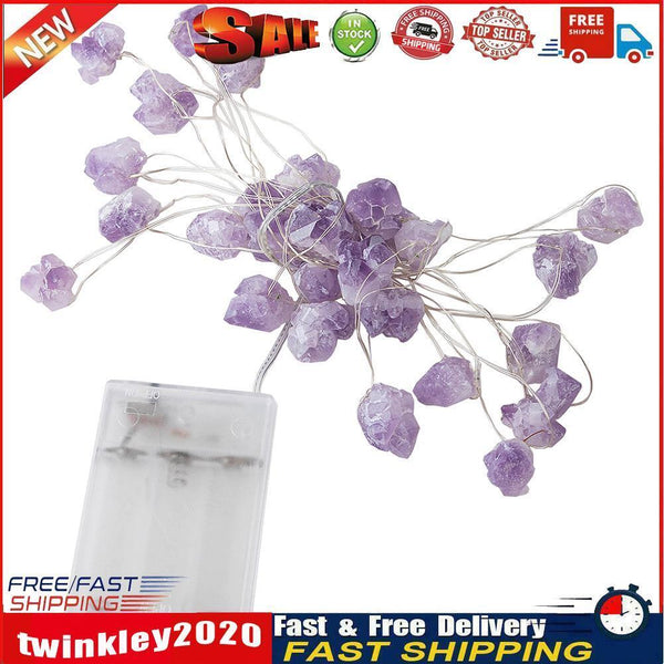30LED Amethyst String Lights White Light Battery Christmas Decor (ZZ0618) Newly