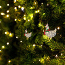 Christmas Ornaments 4 Pack Hanging Chicken with Scarf Theme Party Props