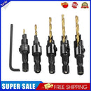 1/4 inch Hex Shank Countersink Drill Woodworking Bit Drilling Set (5pcs)