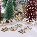 Wooden Pendants Christmas Snowflake Hanging Ornaments Wood Chip Xmas Decoration