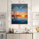 Sea Sunset Oil Paint By Number Kit DIY Acrylic Painting on Canvas Frameless