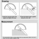 Stainless Steel Angle Gauge Round Finder 180 Degree Protractor Measuring Ruler