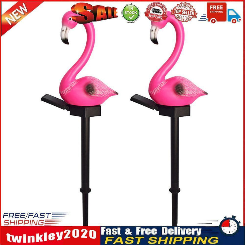Solar Power LED Pink Bird Lawn Light Outdoor Garden Landscape Lamps (2pcs) Newly