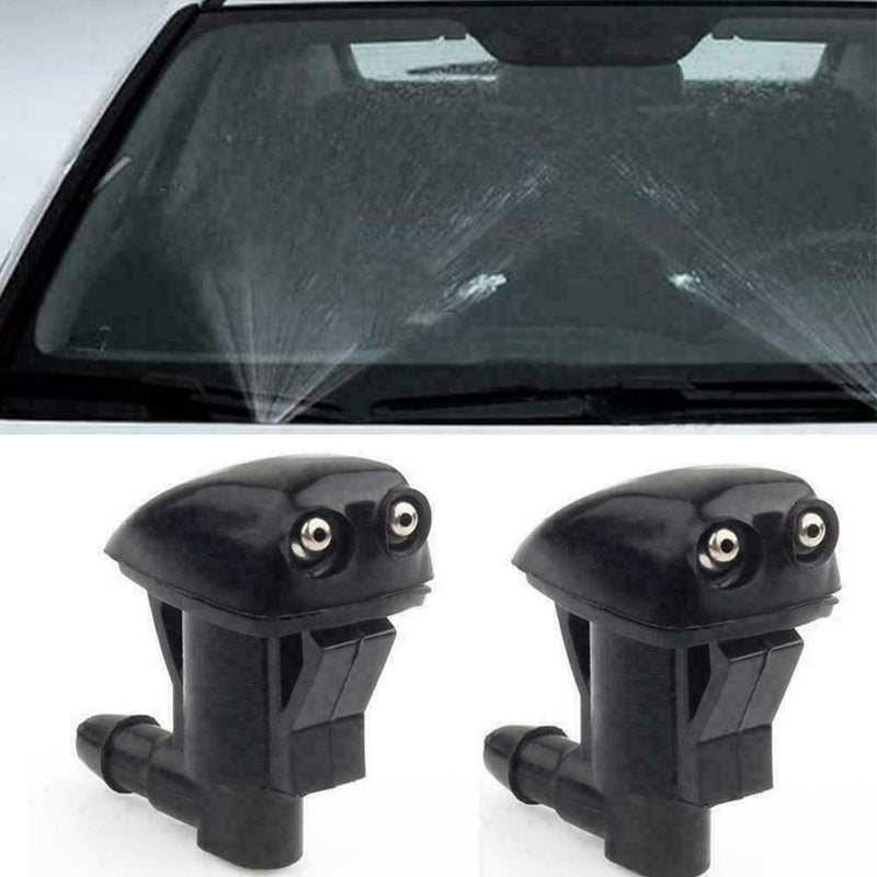 2pcs Universal Black Auto Car Front Windshield Washer Set A0S6 Wiper Nozzle X2Y0