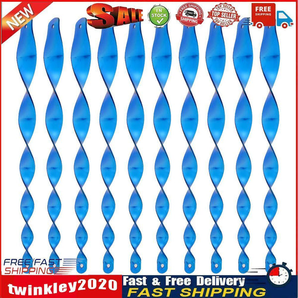 10pcs Bird Repellent Sticks Insect Spiral Reflective Scare Rods Blue Newly