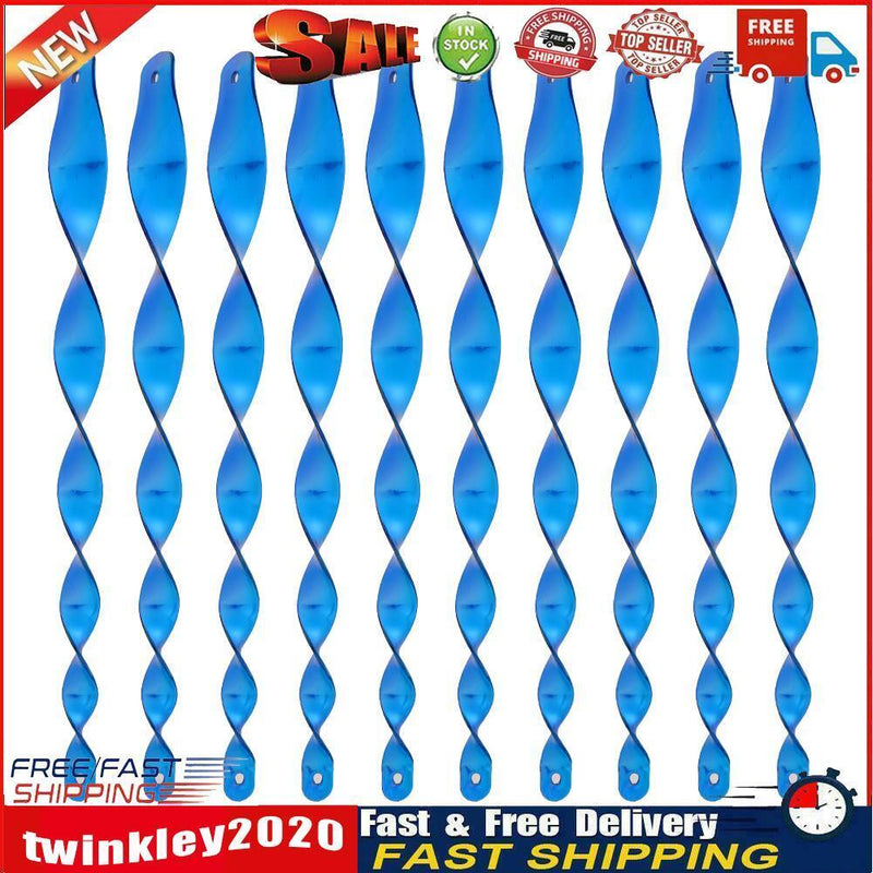 10pcs Bird Repellent Sticks Insect Spiral Reflective Scare Rods Blue Newly