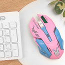 2.4GHz Wireless Optical Mouse 2400DPI Adjustable Mute Gaming Mice (Pink)