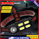 COB LED Camping Headlight Waterproof Flashlight USB Rechargeable 4-Ga