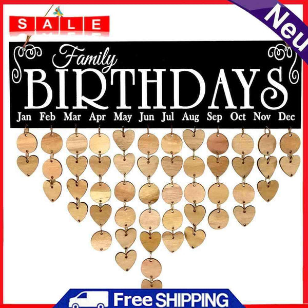 Creative Family Decorative Listing Wooden Calendar Birthday Reminder Boards