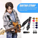 14x Guitar Strap with 10 Guitar Picks for Acoustic Electric Guitar Bass Belts