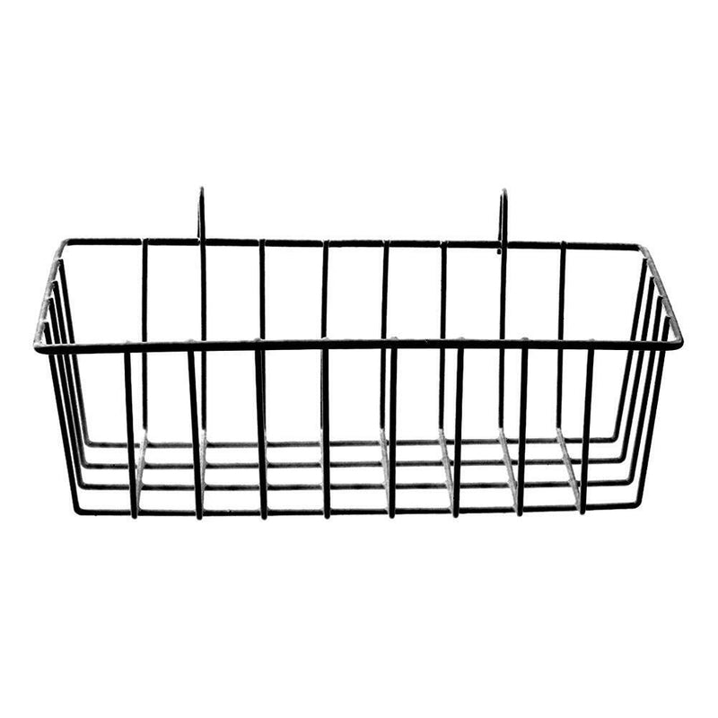 Iron Wall Mounted Storage Rack Holder Hanging Basket Shelf Container (Black