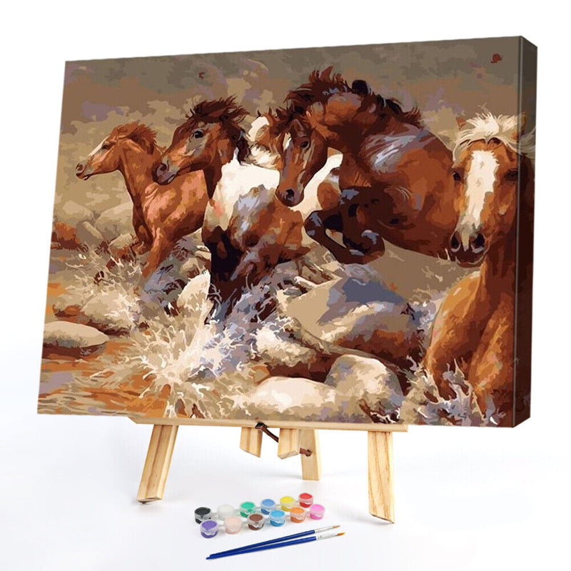 Painting By Numbers DIY Animal Hand Painted Picture Craft Home Wall Decor Kit
