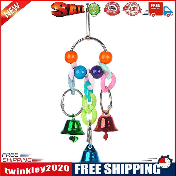 Small Parrot Bell Colorful Handmade Pet Jewelry Hanging Cage Bell Swing (D)