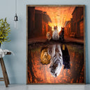 Full Embroidery DIY Canvas Stamped 11CT Cross Stitch Three Cats Kit Art Orn