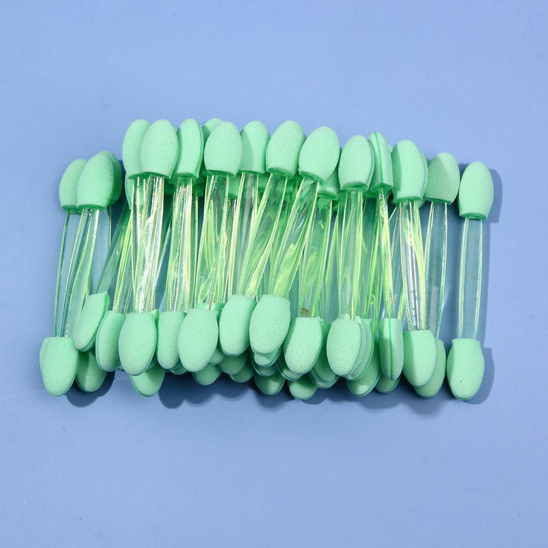 50pcs Eye Shadow Brush Double Sided Beauty Women Makeup Brushes (Green)