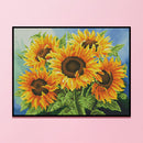 Sunflower Cross Stitch Kit 11CT Counted Full Embroidery Canvas Home Wall Decor