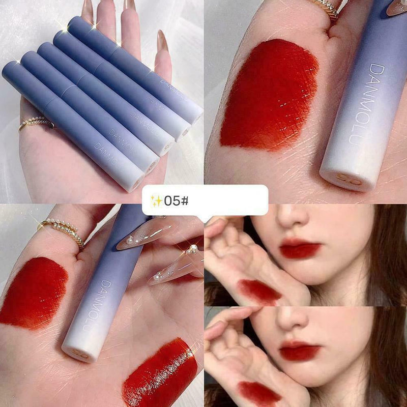 5Pcs Lip Gloss Set Matte Velvet Non-Fading Lipstick Lip Balm Long-Lasting J2P5