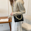 Women Simple Chain Plaid Grid Single Shoulder Bag Female Daily Messenger Bag