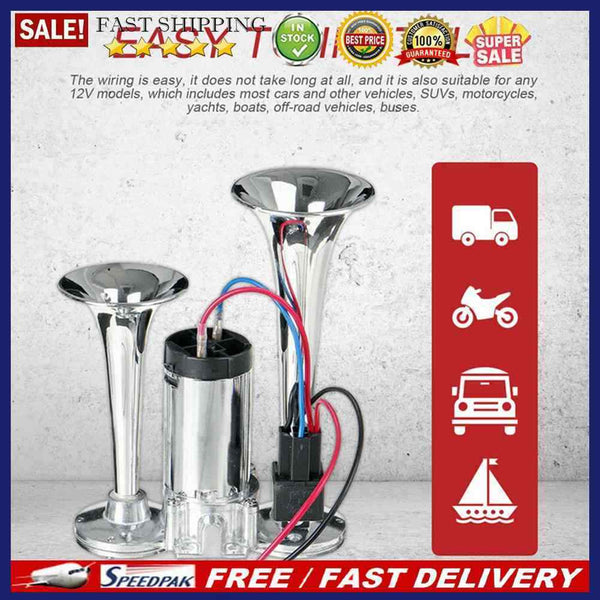 Car 12V Dual Trumpets Conjoined Speaker Waterproof Universal Vehicles Accessory
