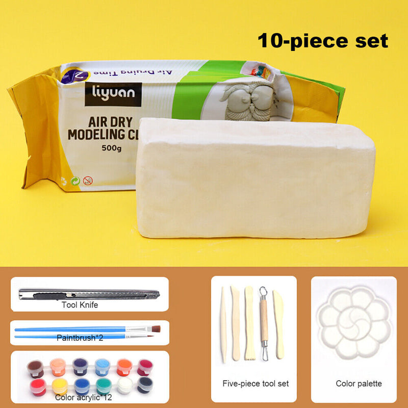 Polymer Clay DIY Sculpture Carving Modeling Pottery Art Tools Set (10pcs)