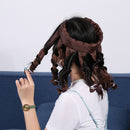 Heatless Spiral Curlers Sleeping Headband Hair Curler Hair Styling (Brown) Newly