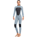3mm Neoprene Wetsuit Women Back Zipper Full Diving Suits (Light Grey M)
