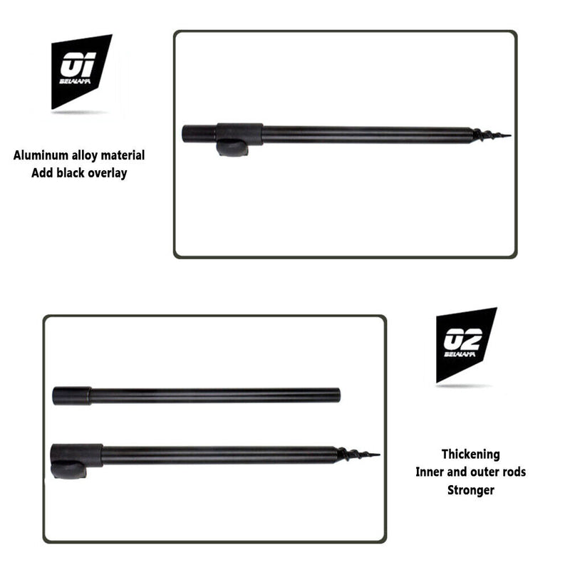 Carp Fishing Aluminum Bankstick for Buzz Bar Bite Alarm Rod Rest (60-100cm)