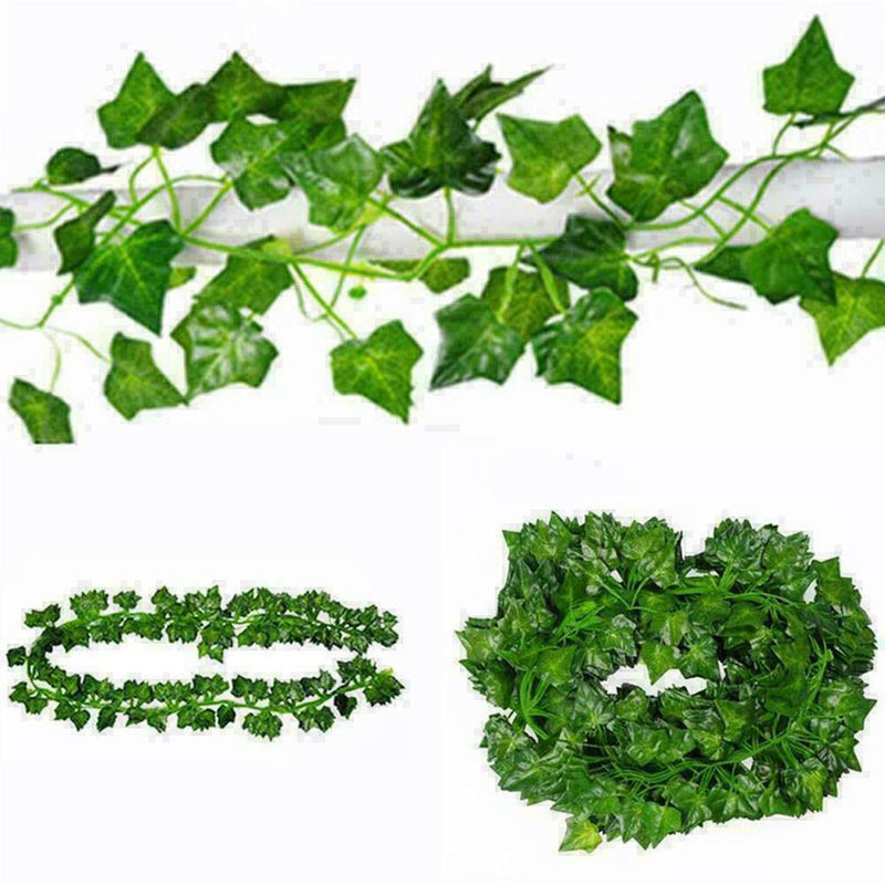 6.56ft Ivy Leaf Garland Green Plant Plastic Vine Foliage Decorations Y5Z2