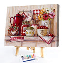 Kitchen Cups Paint By Numbers Kit DIY Frameless Acrylic Picture On Canvas
