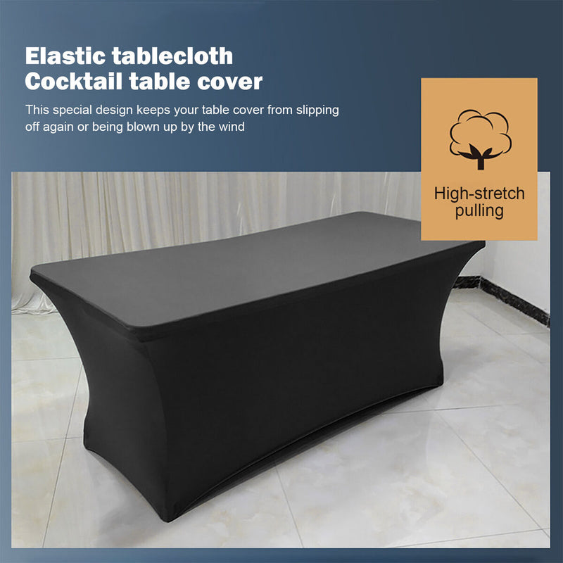 Rectangular Fitted Polyester Tablecloths High Stretch Table Cover (4FT) Newly