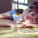 Crystal Ornament - Chandelier Crystal Heart Prism Pendant with Rope (Clear)