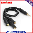 32cm Y Splitter Cable 3.5mm 1 Male to 3 Female Audio Cable for Earphone Headset
