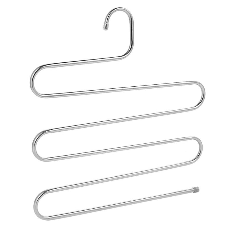 5pcs Stainless Steel Pants Hanger Clothes Rack Closet Holder Organizer