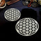 Wooden Wall Sign Flower of Life Shape Flower Of Life Energy Mat Slice Wood Base