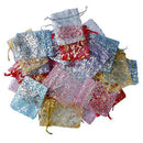50Pcs Hot Party Mix-Color Wedding Organza Favor Rose Jewelry Bags Gift Pouch